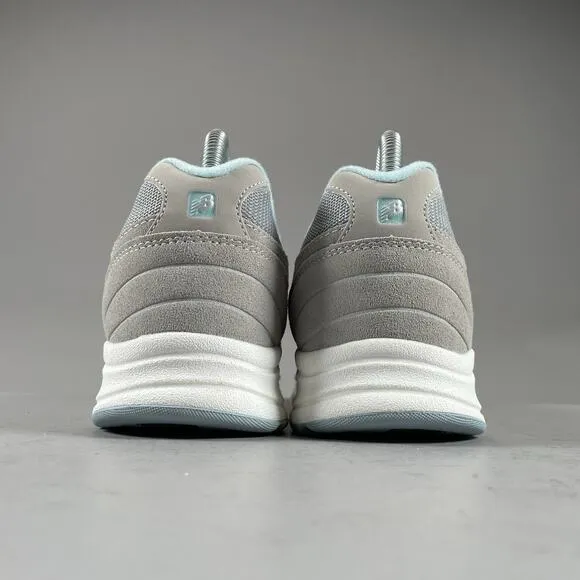 New Balance 877 Women’s Size 7 B Gray Blue Suede Walking Shoes Casual Sneakers