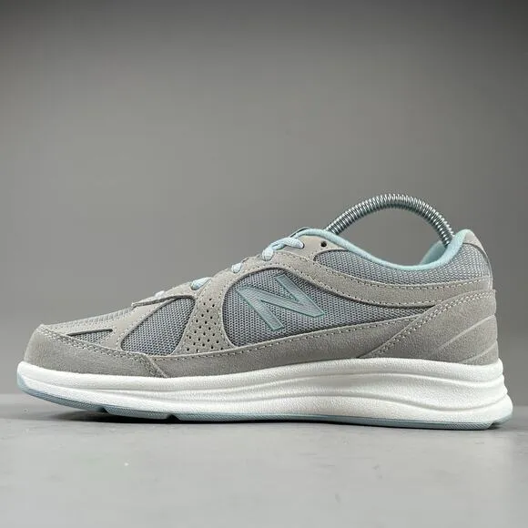 New Balance 877 Women’s Size 7 B Gray Blue Suede Walking Shoes Casual Sneakers