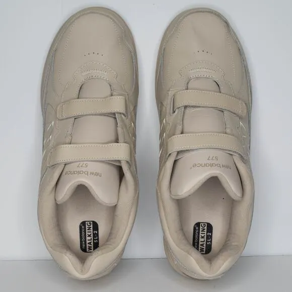 New Balance Men's 577 Walking Shoes Hook and Loop Beige Size 15 4E Wide | AQ