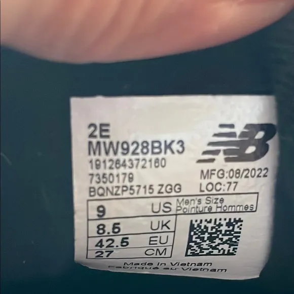New Balance MW928BK3 Men's Black Walking Strike Path Shoes Size 9 Wide 2E
