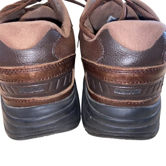 New Balance Sneakers Mens Size 8 MW928BR2 Brown Leather Walking Shoes Lace Up