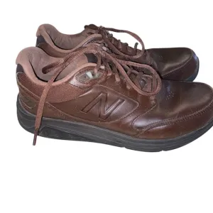 New Balance Sneakers Mens Size 8 MW928BR2 Brown Leather Walking Shoes Lace Up