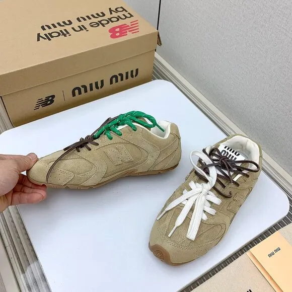 New Balance X Miu Miu 530 SL suede sneakers cinnamon