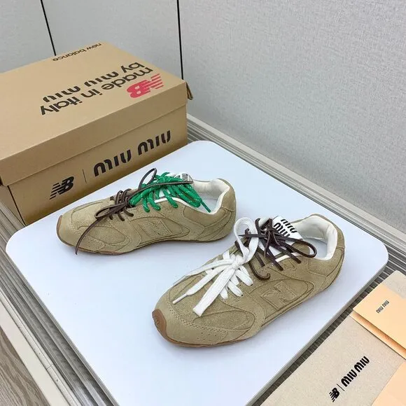 New Balance X Miu Miu 530 SL suede sneakers cinnamon