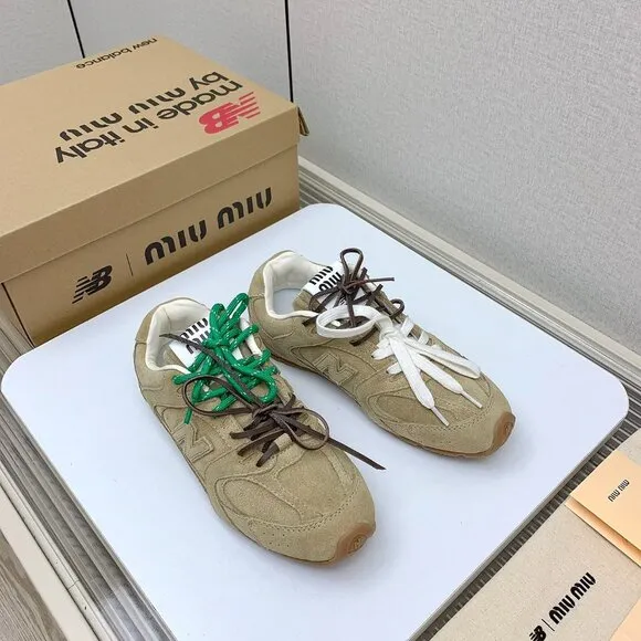 New Balance X Miu Miu 530 SL suede sneakers cinnamon