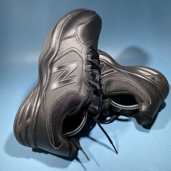 New Balance Mens 411 Comfort Ride MA411LK1 Leather Black Walking Shoes Size US 9