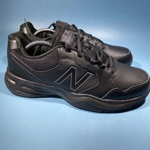 New Balance Mens 411 Comfort Ride MA411LK1 Leather Black Walking Shoes Size US 9