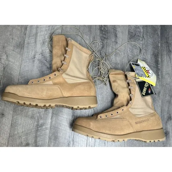 NEW Belleville Boots Mens 14.5 Tan 790 ST‎ Steel Toe Suede Combat Waterproof