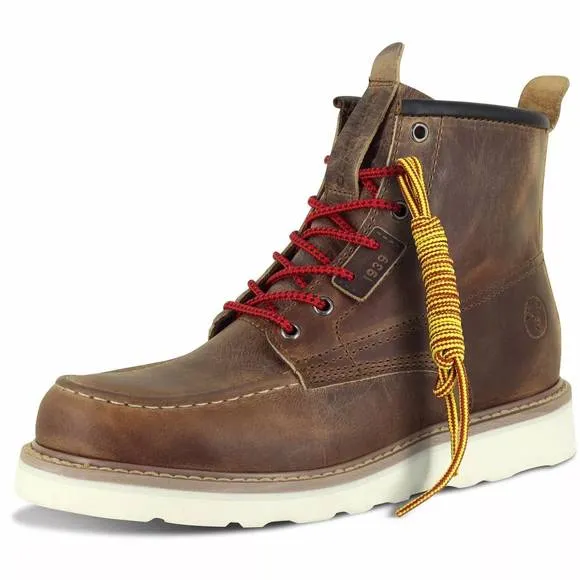 NEW BERRENDO men's moc wedge steel toe work boots in honey