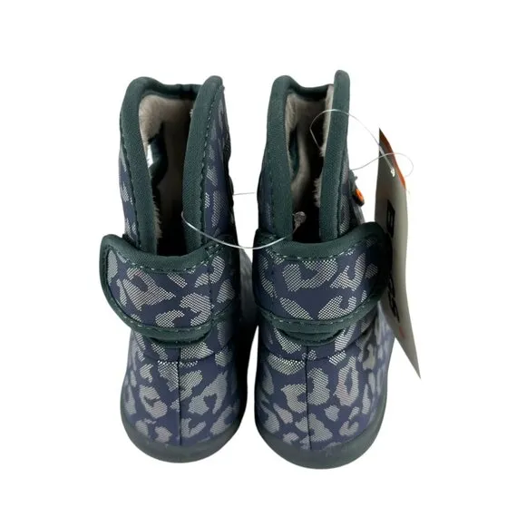 New BOGS II Metallic Leopard Waterproof Rain Boots Size 8 Toddler Kids Baby