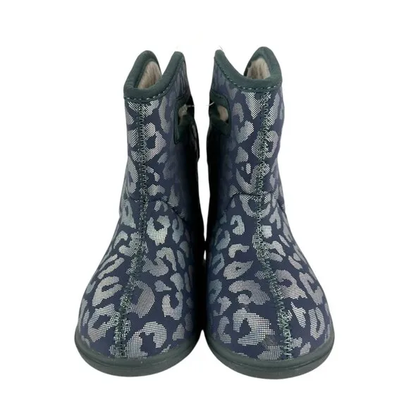 New BOGS II Metallic Leopard Waterproof Rain Boots Size 8 Toddler Kids Baby