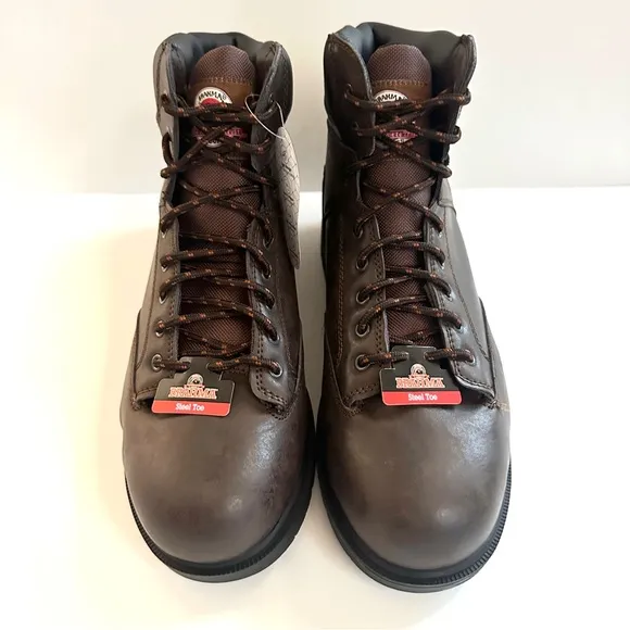 NEW BRAHMA RAID 6” BROWN STEEL TOE LACE-UP WORK BOOTS Sz13