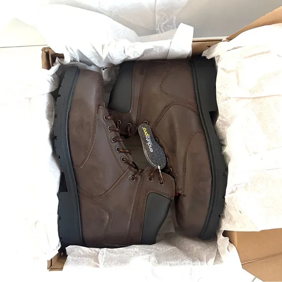 NEW BRAHMA RAID 6” BROWN STEEL TOE LACE-UP WORK BOOTS Sz13