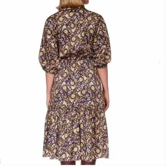 NEW Cara Cara Hutton Midi Dress - Millerfleur Evening Blue Cotton Holiday