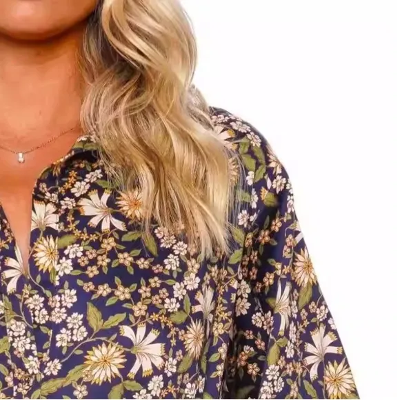 NEW Cara Cara Hutton Midi Dress - Millerfleur Evening Blue Cotton Holiday