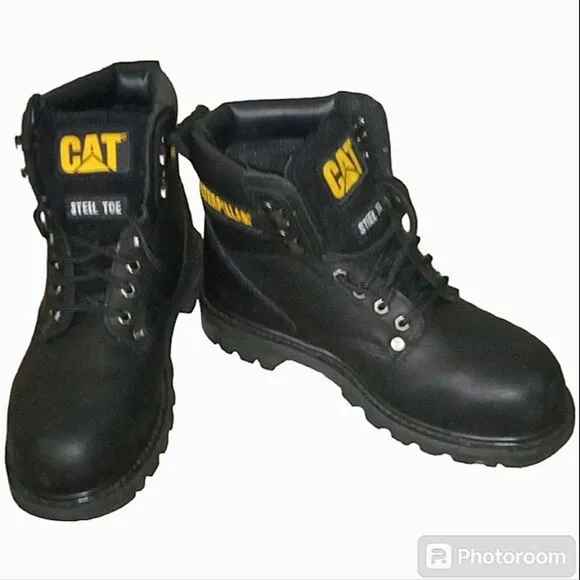 New Caterpillar Steel Toe Work Boots Oil Resistant Size 7