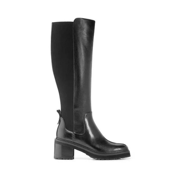 NEW Cole Haan Women's Black Gema Waterproof Tall Lug Knee-High Boots Size 9 NWOT