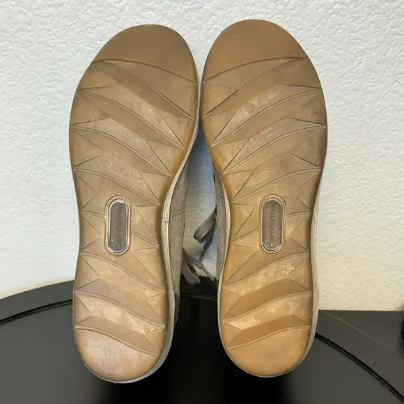 NEW Comfortiva Lyons Leather Comfort Shoes Lace Up Taupe W/ Shimmer Sz. 10 Wide