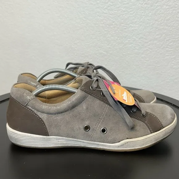 NEW Comfortiva Lyons Leather Comfort Shoes Lace Up Taupe W/ Shimmer Sz. 10 Wide
