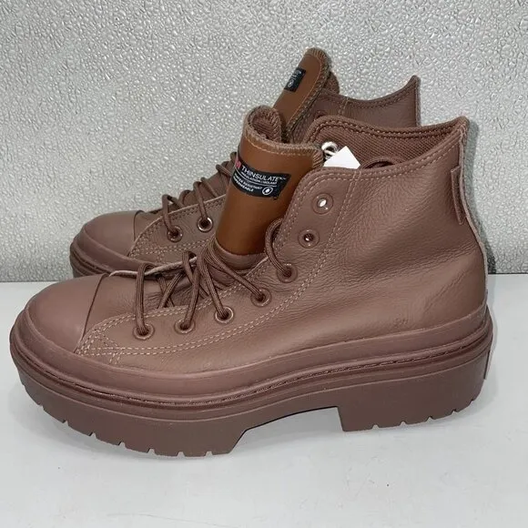 NEW Converse Chuck Taylor All Star Lugged Heel Leather Platform Sneaker  Brown