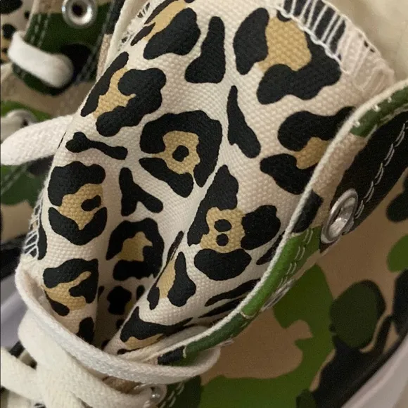 NEW CONVERSE RUN STAR HIKE “Candied Ginger PiquantGreen” Camo-Leopard Sneakers