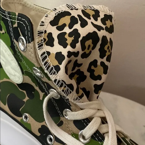 NEW CONVERSE RUN STAR HIKE “Candied Ginger PiquantGreen” Camo-Leopard Sneakers