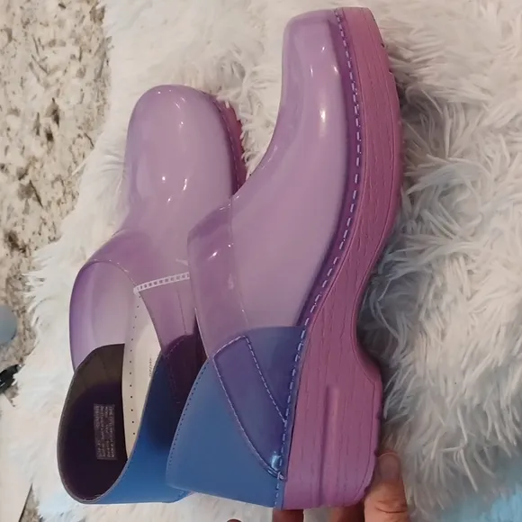 NEW Dansko Professional Purple Translucent Clog Shoes Size EU 40 Clear Jelly
