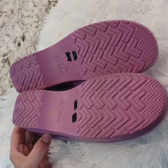 NEW Dansko Professional Purple Translucent Clog Shoes Size EU 40 Clear Jelly