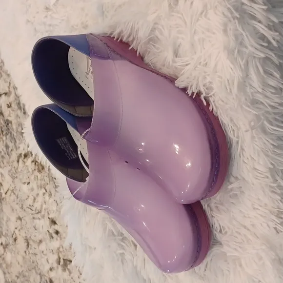 NEW Dansko Professional Purple Translucent Clog Shoes Size EU 40 Clear Jelly