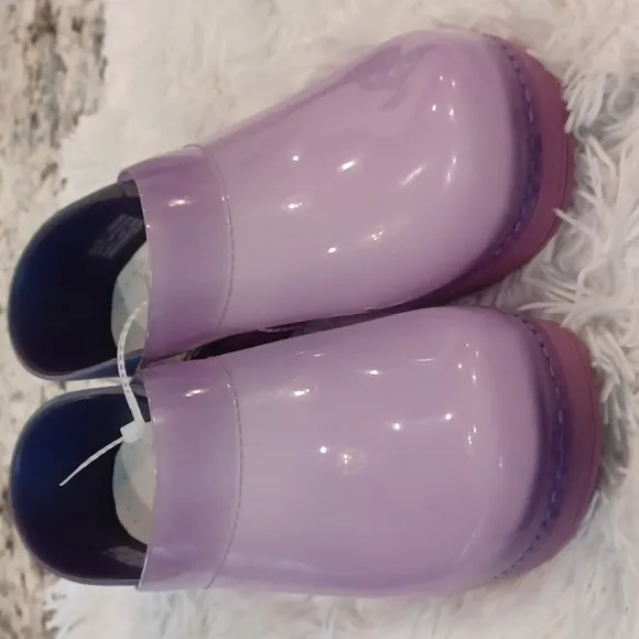 NEW Dansko Professional Purple Translucent Clog Shoes Size EU 40 Clear Jelly