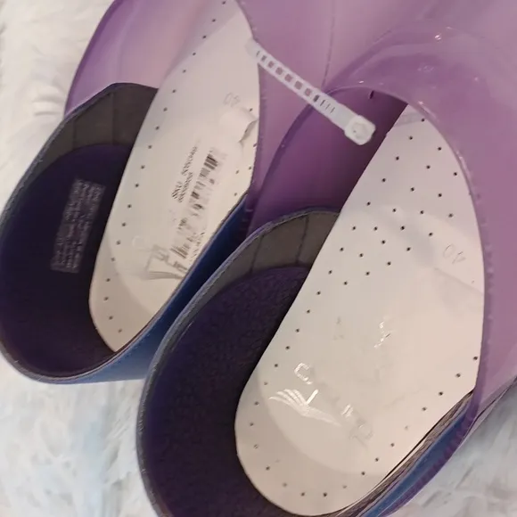 NEW Dansko Professional Purple Translucent Clog Shoes Size EU 40 Clear Jelly