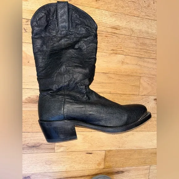NEW Durango Western Distressed Black Leather w metal Toe Rand Women 9.5 Men 7.5