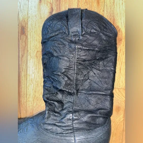 NEW Durango Western Distressed Black Leather w metal Toe Rand Women 9.5 Men 7.5