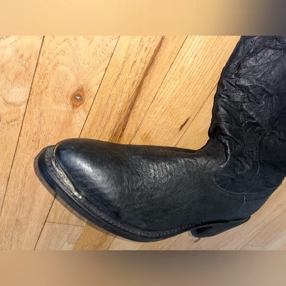NEW Durango Western Distressed Black Leather w metal Toe Rand Women 9.5 Men 7.5