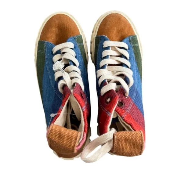 New! Farm Rio Rainbow Sun High Top Platform Lace Up Sneakers
