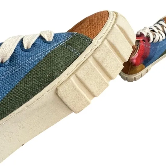 New! Farm Rio Rainbow Sun High Top Platform Lace Up Sneakers