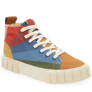 New! Farm Rio Rainbow Sun High Top Platform Lace Up Sneakers