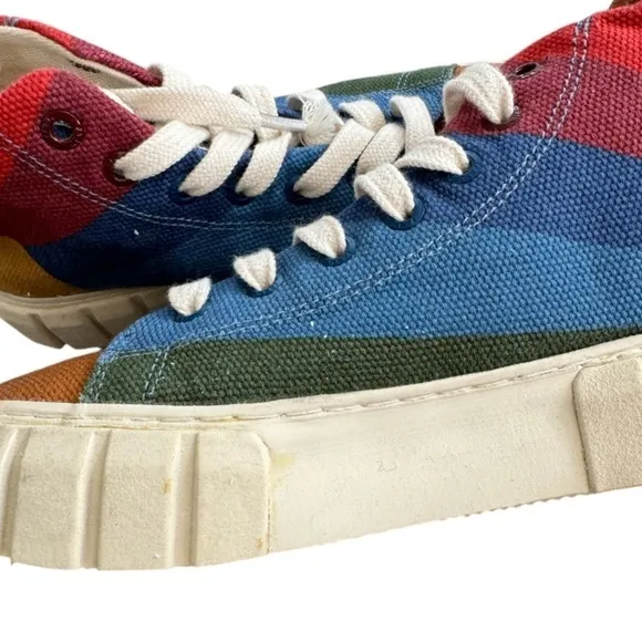 New! Farm Rio Rainbow Sun High Top Platform Lace Up Sneakers