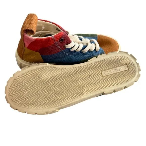New! Farm Rio Rainbow Sun High Top Platform Lace Up Sneakers