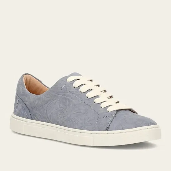 NEW FRYE Suede Ivy Low Lace Shoes Steel Blue for women 764mn