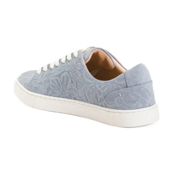 NEW FRYE Suede Ivy Low Lace Shoes Steel Blue for women 764mn