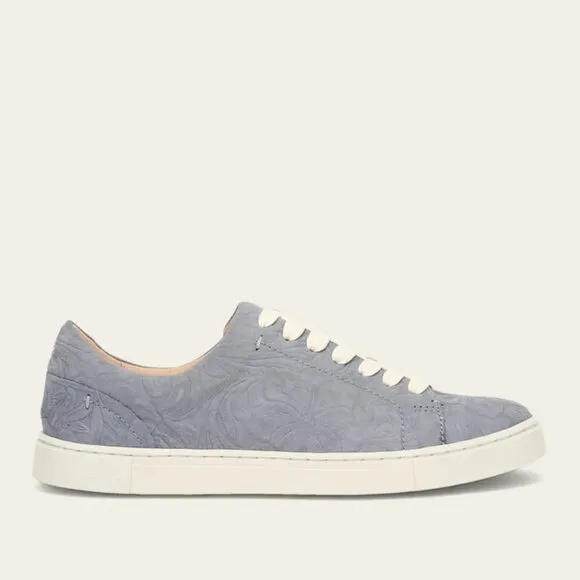 NEW FRYE Suede Ivy Low Lace Shoes Steel Blue for women 764mn