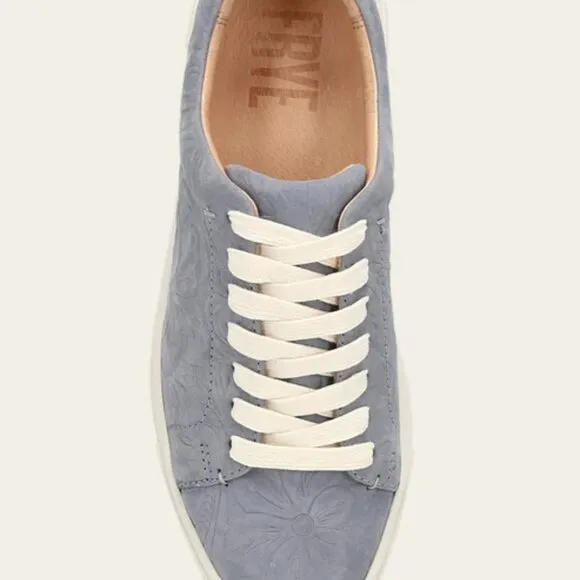 NEW FRYE Suede Ivy Low Lace Shoes Steel Blue for women 764mn