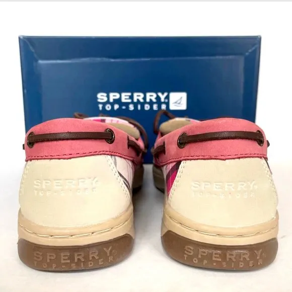 NEW IN BOX! SPERRY TOP-SIDER PINK ANGELFISH RED WEEKEND PLAID SHOES GIRLS SIZE 6