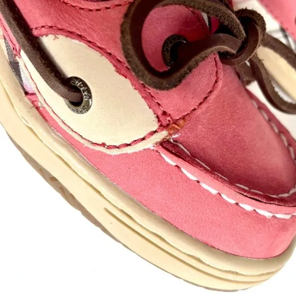NEW IN BOX! SPERRY TOP-SIDER PINK ANGELFISH RED WEEKEND PLAID SHOES GIRLS SIZE 6