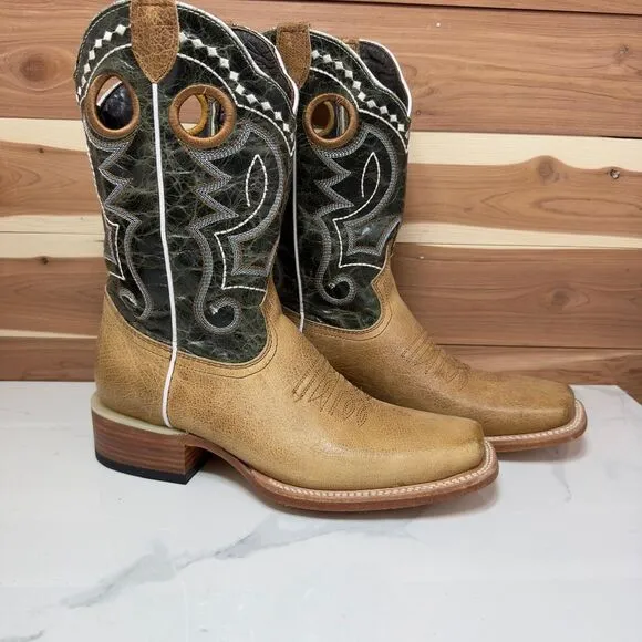 New‎ - J.B. Dillon Men's Square Toe Color Nevada Tan Western Cowboy Boots sz 7.5