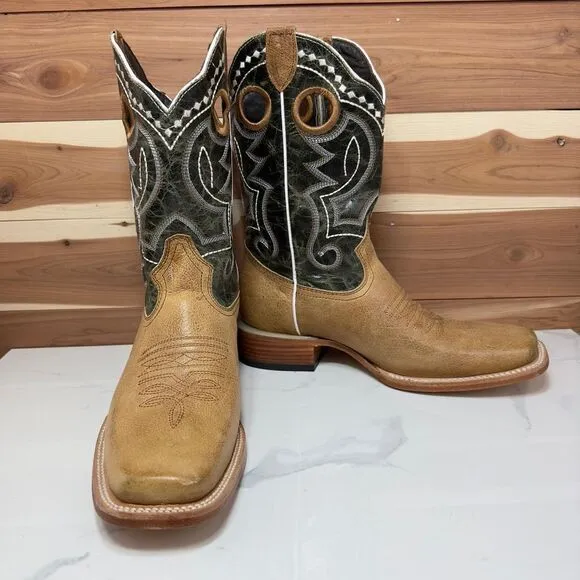 New‎ - J.B. Dillon Men's Square Toe Color Nevada Tan Western Cowboy Boots sz 7.5