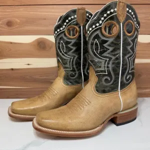 New‎ - J.B. Dillon Men's Square Toe Color Nevada Tan Western Cowboy Boots sz 7.5