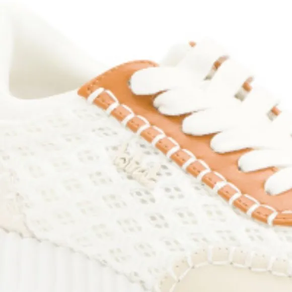 new LASTRADA White Leather Trim Chunky Sneakers shoes  492T0
