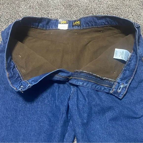 New Lee Mens 36x30 Fleece Lined Relaxed Fit  Jeans